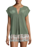 Layana Tile-Printed Silk Shorts