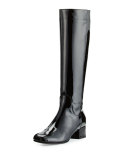 Laureen Weatherproof Patent Boot, Black