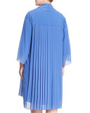 Tempo Long Pleated Coat, Plus Size