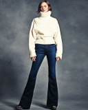 Flare-Leg Two-Tone Jeans