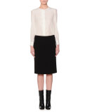 Mid-Rise Pencil Skirt, Black