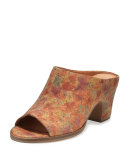 Post Cork Mule Pump, Natural Floral