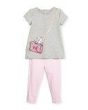 tenley trompe l'Oeil tunic w/ contrast leggings, gray, size 12-24 months