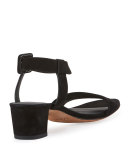 Rena Suede City Sandal, Black
