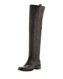 Sofie Over-the-Knee Leather Boot, Black