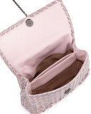 Baby Olimpia Snakeskin Shoulder Bag, Rose Buvard