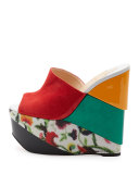 Carnababe Colorblock 150mm Wedge Red Sole Sandal, Version Fraise