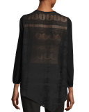 Tambrel Lace-Back Asymmetric Sweater, Black