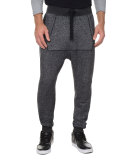 Terry Harem Sweatpants, Black