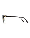 Classic Clubmaster Sunglasses, Black/Green 