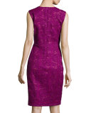 Corded Floral Lace Sheath Dress