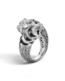 Classic Chain Macan Double Head Diamond Ring, Size 7