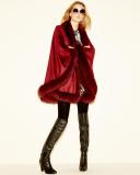 Fox-Trim Cashmere Cape