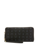 Color Visetos Zip-Around Wristlet Wallet, Black