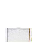 Lara Acrylic Backlit Ice Clutch Bag, Silvertone/Golden