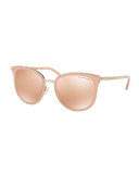 Mirrored Square Sunglasses, Rose Gold
