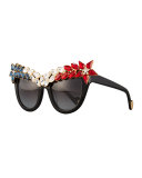 Decadence All American Swarovski® Cat-Eye Sunglasses, Red/White/Blue