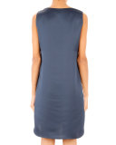 Satin Football Tank Dress, Midnight