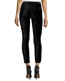 The Ankle Skinny Velvet Jeans, Black