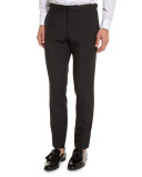 Wool-Mohair Tuxedo Trousers, Black