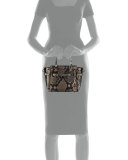Swagger 21 Snake-Embossed Satchel Bag, Natural