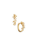 18K Yellow Gold Baguette Diamond Huggie Earrings