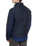 Quilted Down Jacket w/Contrast Panels