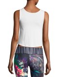 Knot Cropped Tank Top, White