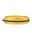 24K Gold-Plated Bracelet with Jet Black Crystals
