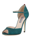 Ursula Glitter d'Orsay Sandal, Green