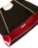 Vero Dodat Flap Patent Clutch Bag, Leopard/Black