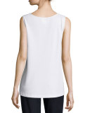 Sleeveless Swing Tank, White 
