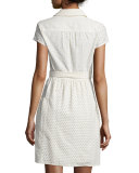 Kayley Two Eyelet Wrap Shirtdress, Ivory
