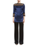 Kate Satin Wide-Leg Pants