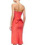 Strapless Folded-Waist Detail Dress, Azalea