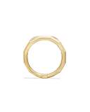 9.5mm Stax Three-Row 18K Chain Link Ring with Diamonds
