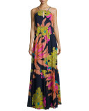 Halter Floral-Print Maxi Dress 