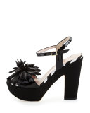 alerina too patent platform sandal, black