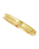19k Gold Flat Thin Bangle with Granulation