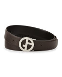 Reversible Leather GA Belt, Espresso/Black