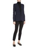 Woven Two-Button Jacket, Coastal Blue