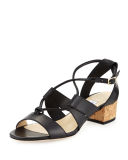 Margo Leather Crisscross 40mm Sandal