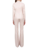 Single-Breasted Mock-Neck Jacket, Flamingo