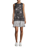 Liza Mixed-Print Tiered Tank Dress