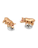 Sterling Silver Pig Cuff Links