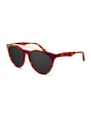 Sugarman Rounded Square Sunglasses, Havana/Gold