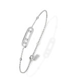 Baby Move Diamond Station Chain Bracelet in 18K White Gold, 0.12 tdcw