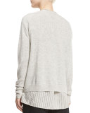 Linen-Cashmere V-Neck Sweater