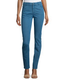 Thompson Mid-Rise Skinny Jeans, Cerulean