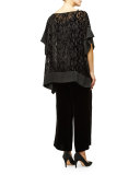 Burnout Velvet Poncho/Tunic, Plus Size 